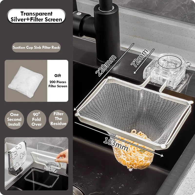 Kitchen Sink Filter  Leakage Drain Hole Filter Trap Screen Suction Cup Drainage Net Frame Iron Disposable Mesh