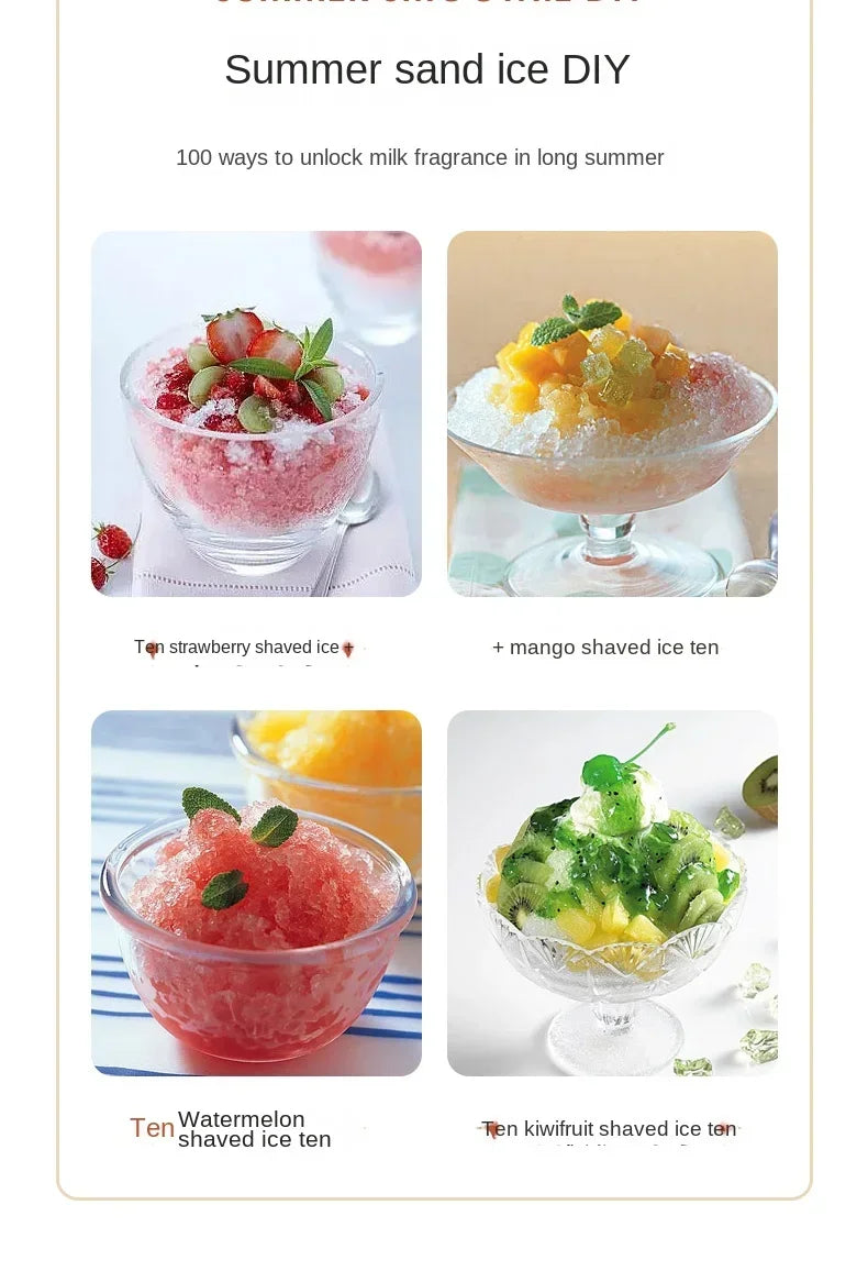Portable Mini Hand-crank Ice Crusher Slush Machine for Home Use - Easy Ice Making A