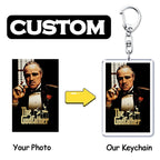 Custom Keychain Key Chain Photo Customized Movie Idol Pet Family Image Picture Personalized Keyrings Friends Birthday Fans Gifts