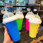 2024 Summer Magic Slushy Maker Squeeze Cup Homemade Milk Shake Maker Cooling Cup Squee DIY it for Family