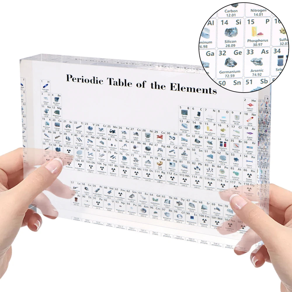 Kids Teaching Tool Crystal Chemical Element Display Periodic Table Of Elements Acrylic Periodic Table Display