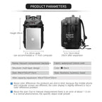 3Pcs Travel Vacuum Compression Backpack 17 inch Laptop Business Backpack Large Capacity Expanded Backpack With Anti-theft Lock
