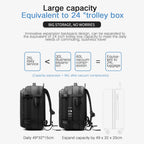 3Pcs Travel Vacuum Compression Backpack 17 inch Laptop Business Backpack Large Capacity Expanded Backpack With Anti-theft Lock