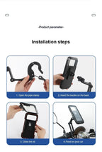 Waterproof Motorcycle Bike Mobile Phone Holder Magnetic Universal Bicycle GPS 360° Swivel Adjustable Motorcycle Cellphone Holde