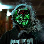 LED Halloween Mask Luminous Glow in The Dark Mascaras Halloween Party Costume Cosplay Masques Light Horror Props Neon Masquerade