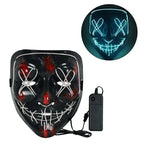 LED Halloween Mask Luminous Glow in The Dark Mascaras Halloween Party Costume Cosplay Masques Light Horror Props Neon Masquerade