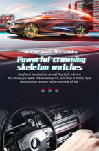 Sports 3D Spinning Mens Watches Car Rim Hub Wheel Watches Waterproof Quartz Car Wristwatch Watch Unique Design Relogio Masculino