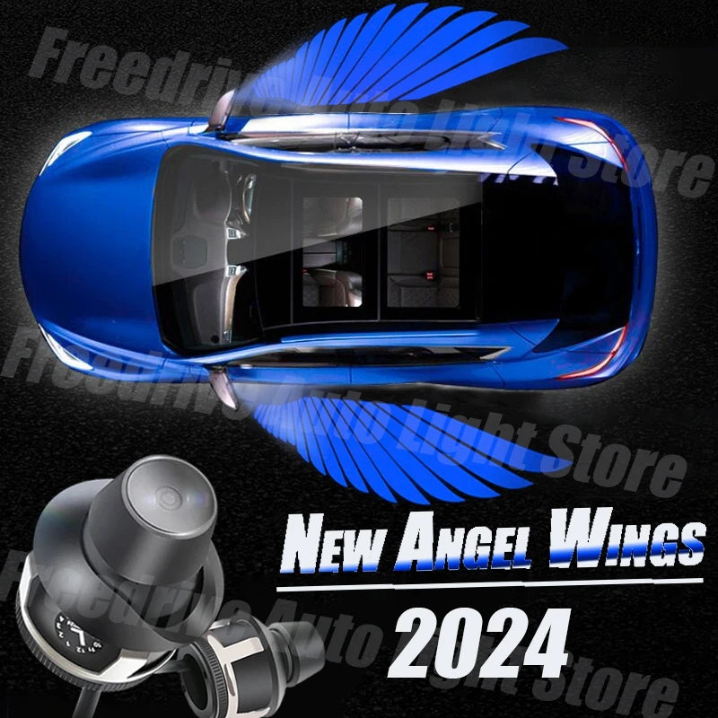LED Light 2PCS Car Angel Wings Welcome Light Rearview Mirror Welcome Light Angel Wings Carpet Projection Auto Decoration