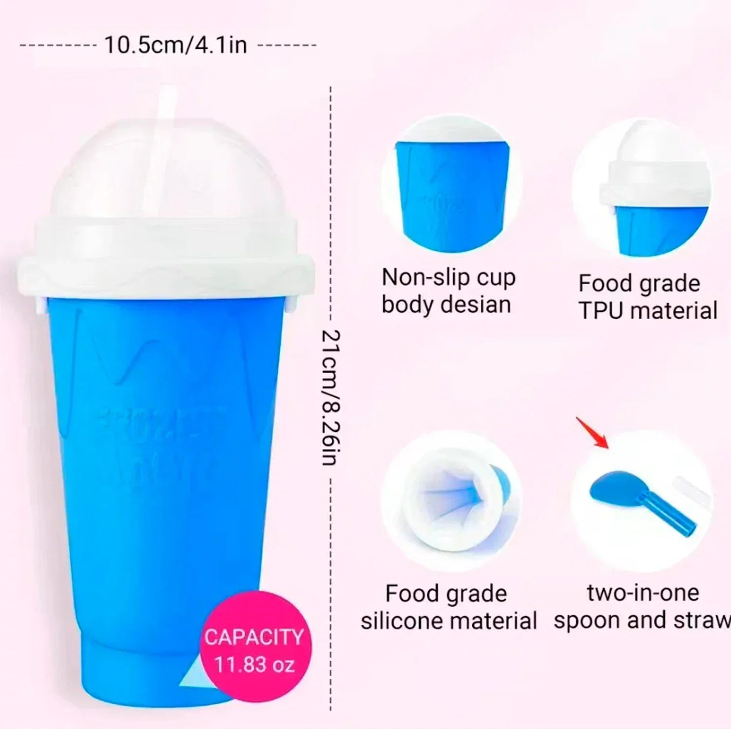 2024 Summer Magic Slushy Maker Squeeze Cup Homemade Milk Shake Maker Cooling Cup Squee DIY it for Family
