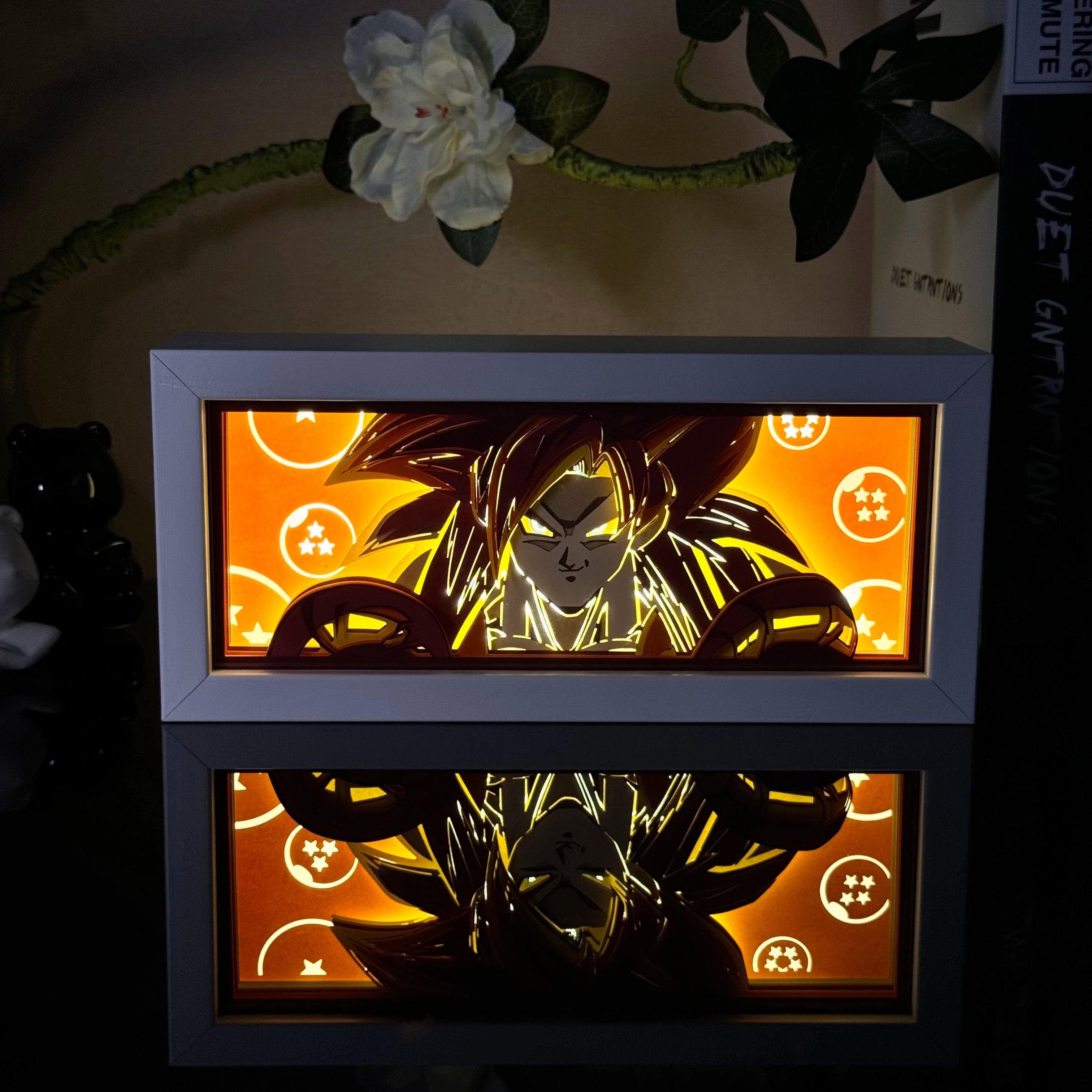 Led Multicolored  Anime Light Box For Bedroom Decoration Paper Cut Shadow Box Birthday Gift Bedside Night Lamp Gifts
