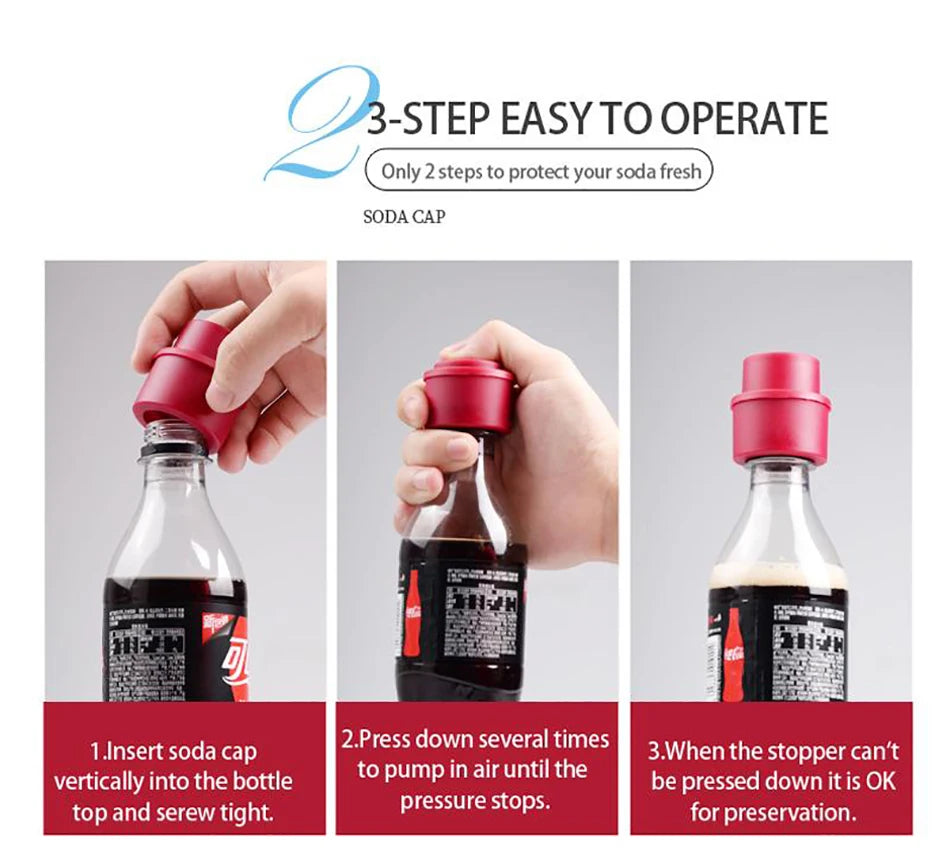 Soda bottle cap Saver Lids Bottle Top Carbonated Keeper Cola Cork Stopper Soda Pressure Caps Inflatable Soda Sealer Fizzy Drink