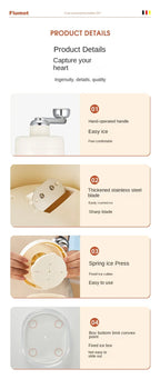 Portable Mini Hand-crank Ice Crusher Slush Machine for Home Use - Easy Ice Making A