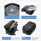 3Pcs Travel Vacuum Compression Backpack 17 inch Laptop Business Backpack Large Capacity Expanded Backpack With Anti-theft Lock