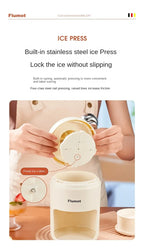Portable Mini Hand-crank Ice Crusher Slush Machine for Home Use - Easy Ice Making A