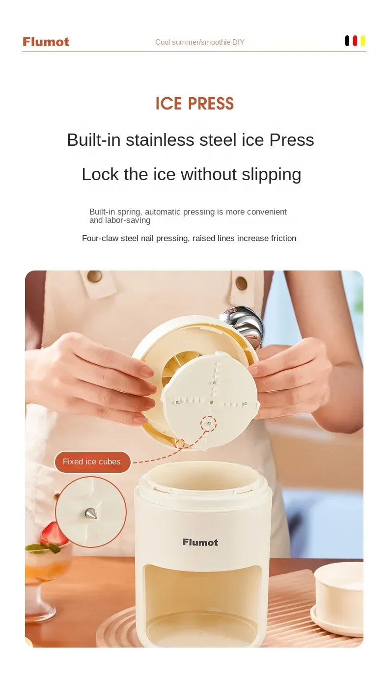 Portable Mini Hand-crank Ice Crusher Slush Machine for Home Use - Easy Ice Making A