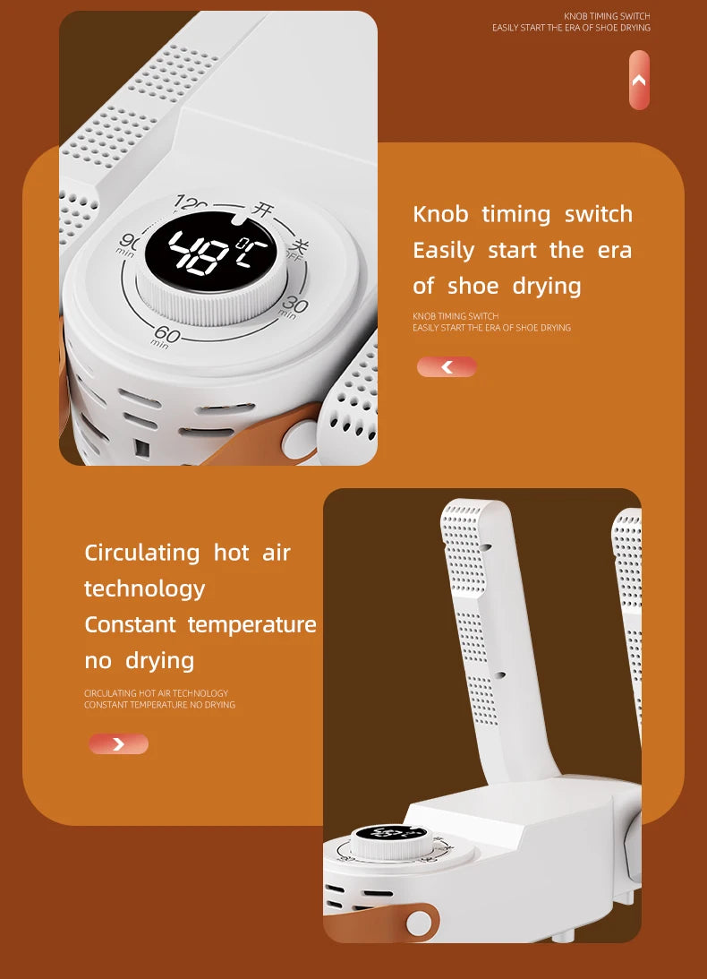 Portable Electric Shoe Dryer Adjustable Shoe and Boot Dryer With Intelligent Timer Foldable Shoe and Boot Dryer Shoe Drying Mach