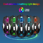 60% Wireless Gaming Keyboard and Mouse Combo, RGB Backlit Quiet Ergonomic Mechanical Feeling Keyboard, Gaming Mouse for Desktop