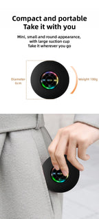 Portable Waterproof Mini Bluetooth Shower Speaker with Suction Cup and LED Lights 3D Surround Stereo Subwoofer Bathroom Audio