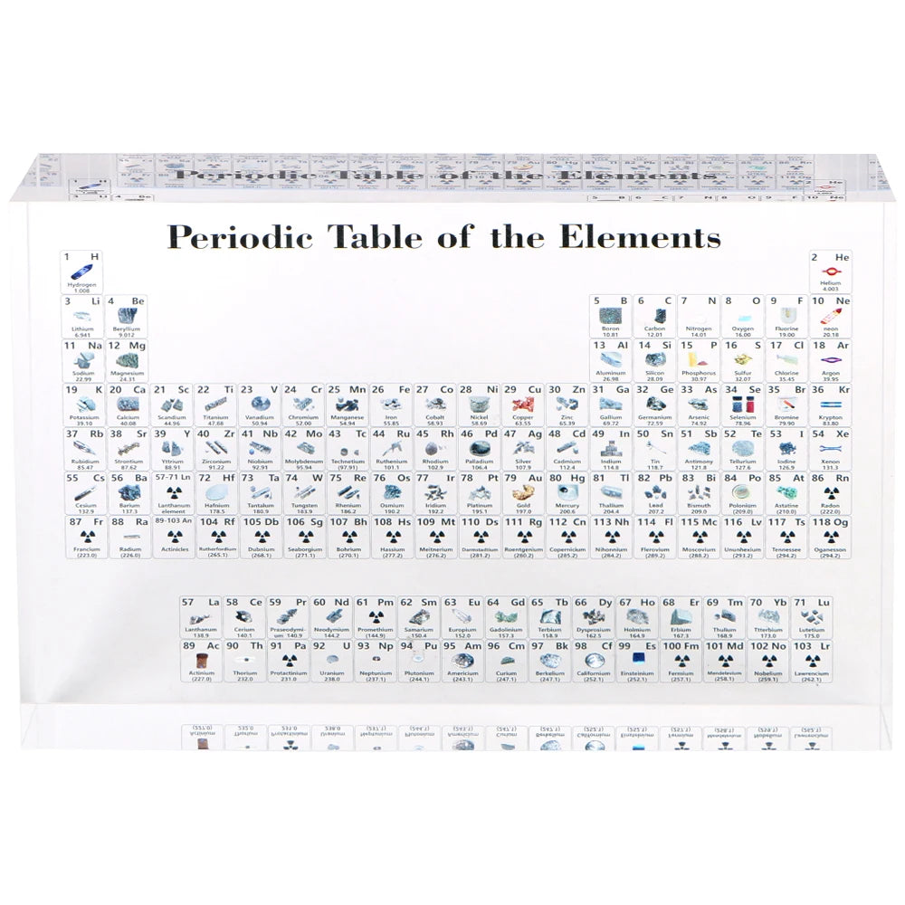 Kids Teaching Tool Crystal Chemical Element Display Periodic Table Of Elements Acrylic Periodic Table Display