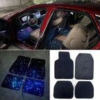 1Set Car Universally LED Light Up Car Floor Mats Starlight Fiber Optic Car Rugs Mat Light