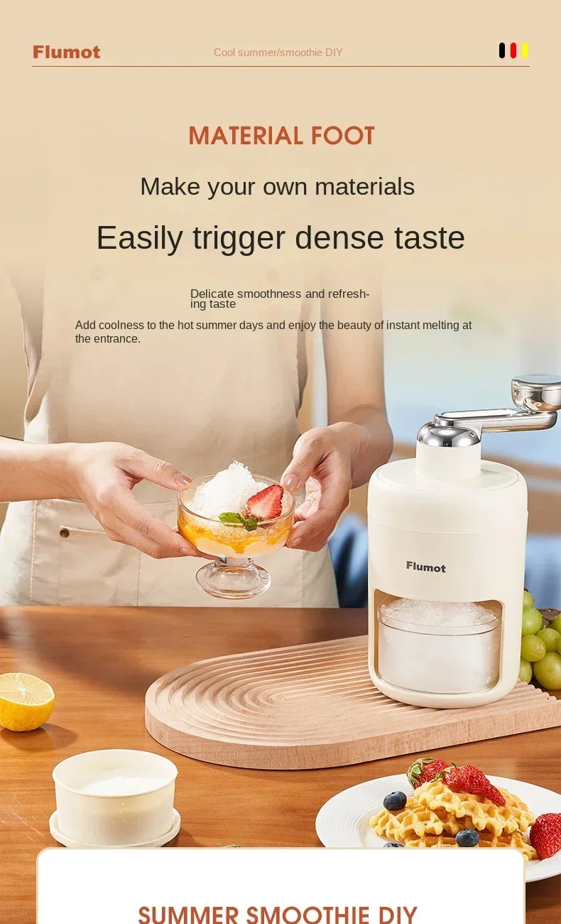 Portable Mini Hand-crank Ice Crusher Slush Machine for Home Use - Easy Ice Making A