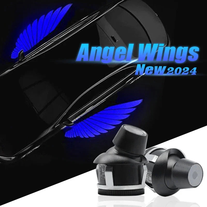 LED Light 2PCS Car Angel Wings Welcome Light Rearview Mirror Welcome Light Angel Wings Carpet Projection Auto Decoration
