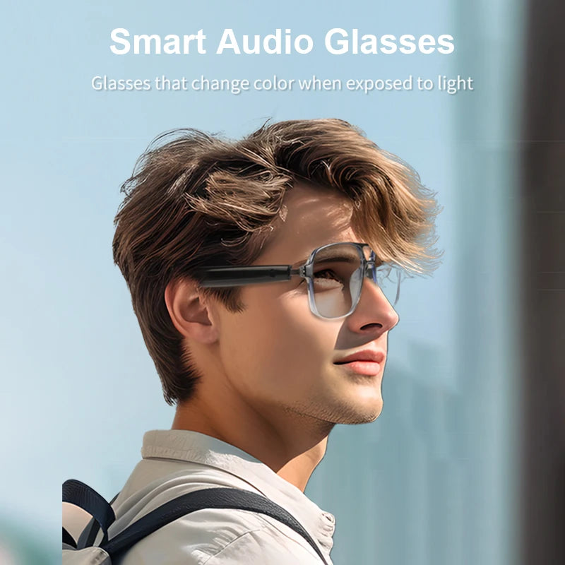 GS-10 Smart Audio Glasses Color-Changing Lenses Rechargeable Wireless Call Voice Assistant  and Music Control
