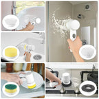 Electric Spin Scrubber, 5 in 1 Electric Cleaning Brush Bathroom Cleaning Brush with 5 Replaceable Heads, Handheld Cleaning Brush