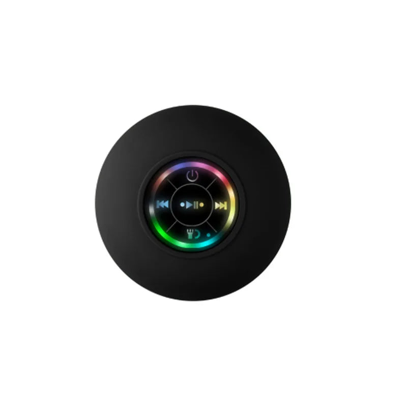 Portable Waterproof Mini Bluetooth Shower Speaker with Suction Cup and LED Lights 3D Surround Stereo Subwoofer Bathroom Audio