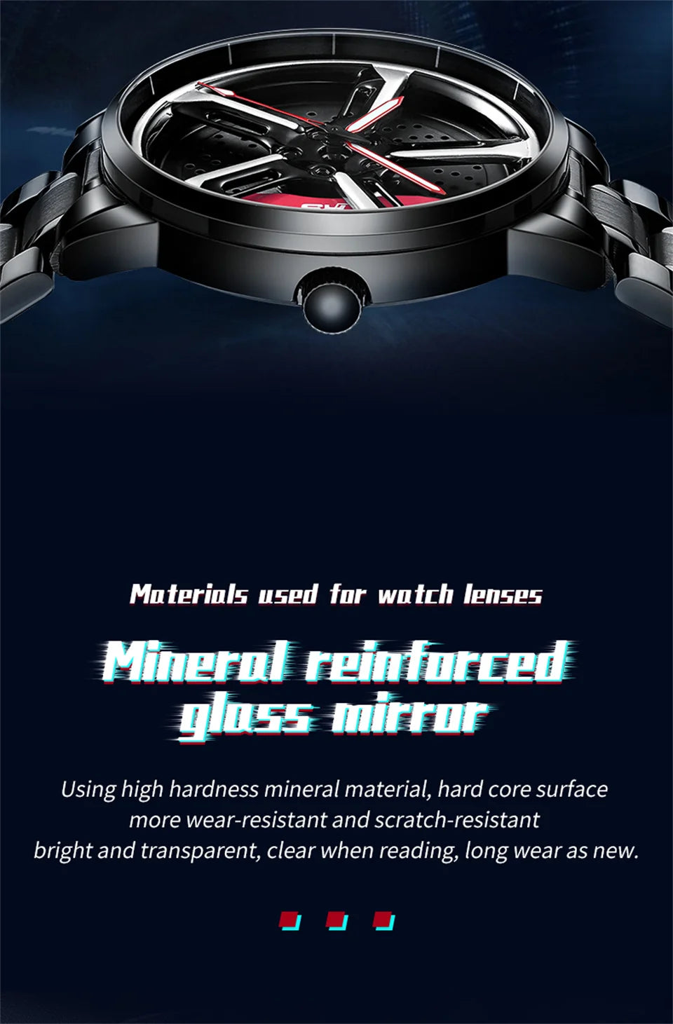 Sports 3D Spinning Mens Watches Car Rim Hub Wheel Watches Waterproof Quartz Car Wristwatch Watch Unique Design Relogio Masculino