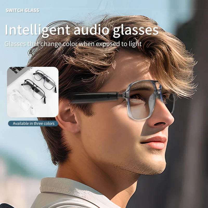 GS-10 Smart Audio Glasses Color-Changing Lenses Rechargeable Wireless Call Voice Assistant  and Music Control