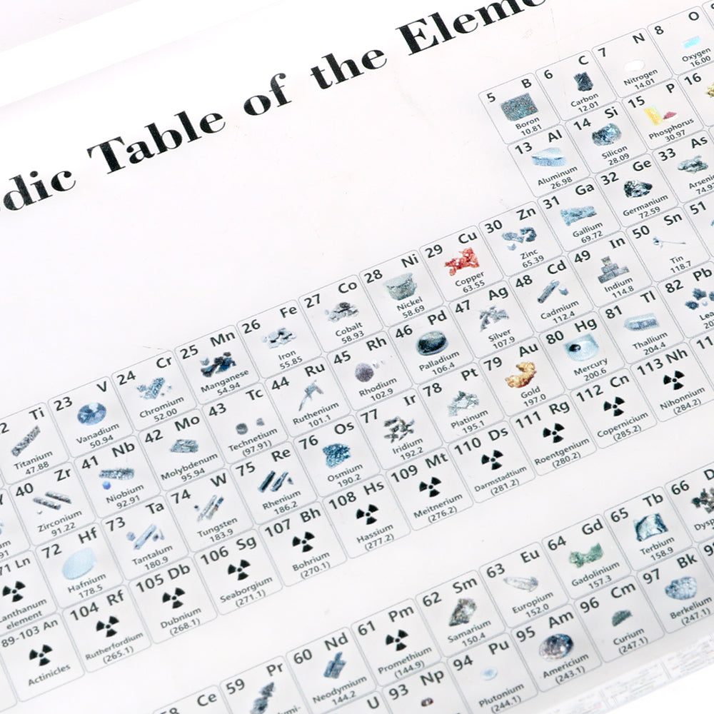 Kids Teaching Tool Crystal Chemical Element Display Periodic Table Of Elements Acrylic Periodic Table Display