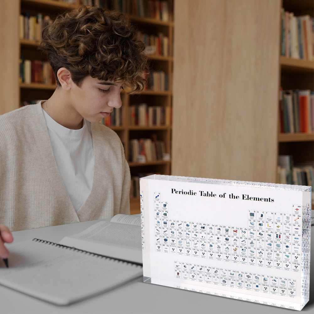 Kids Teaching Tool Crystal Chemical Element Display Periodic Table Of Elements Acrylic Periodic Table Display