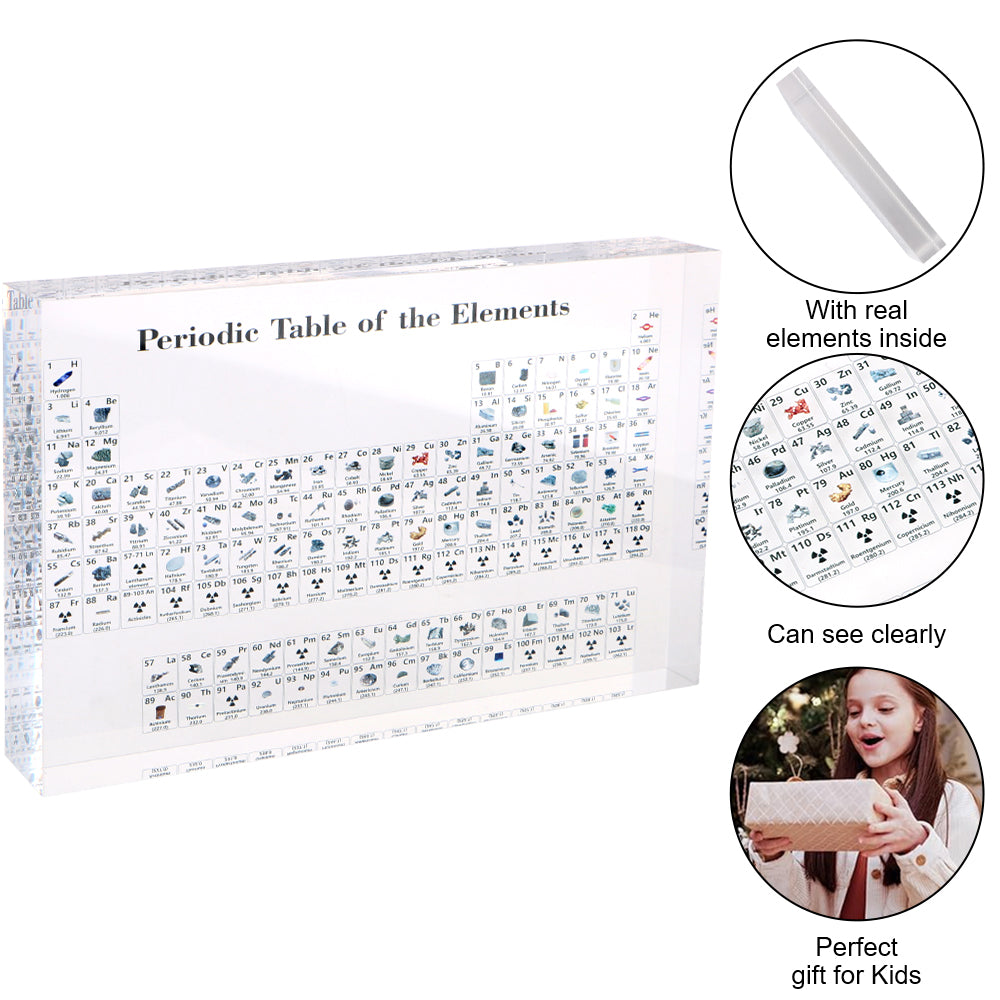 Kids Teaching Tool Crystal Chemical Element Display Periodic Table Of Elements Acrylic Periodic Table Display
